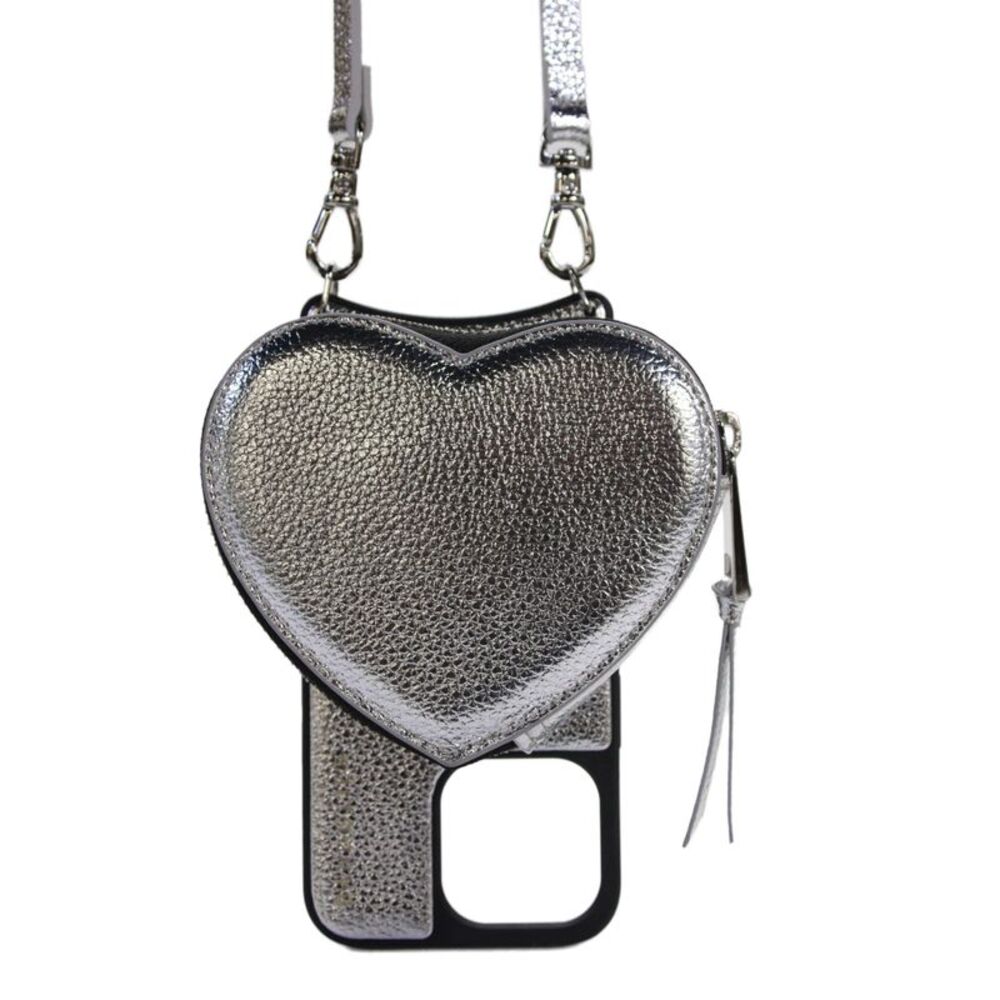 Bandolier Womens Metallic Phone Case Purse Silver